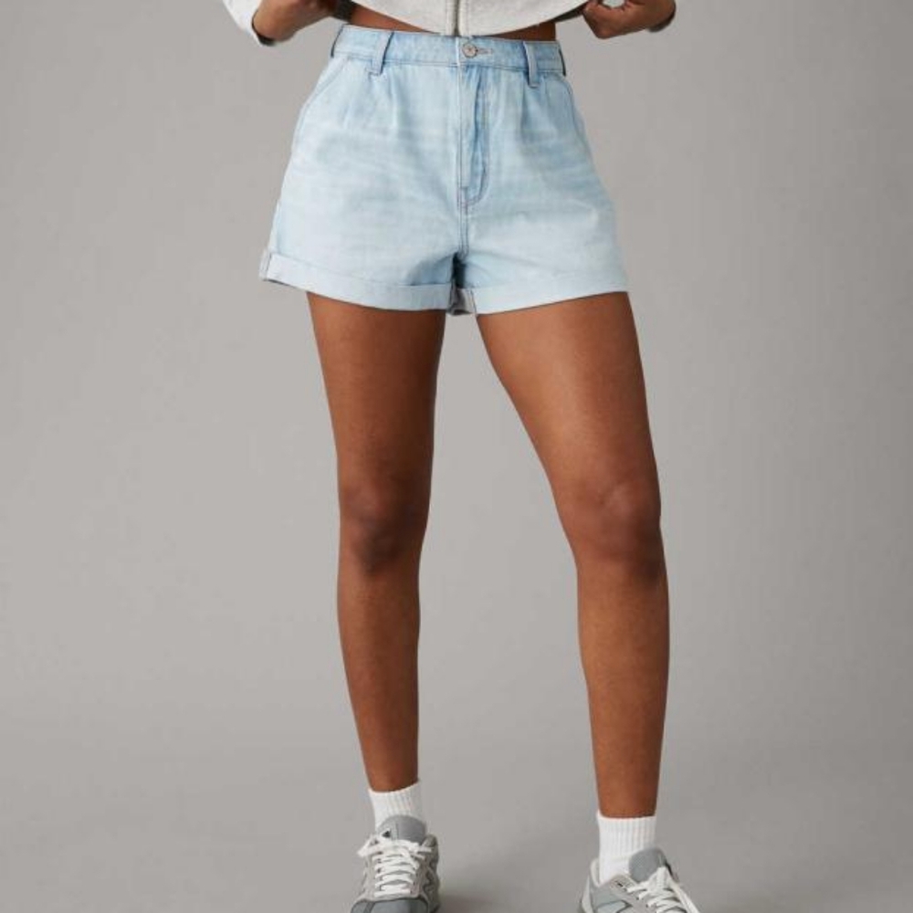 American Eagle Outfitters High Waist Light Blue Denim Shorts